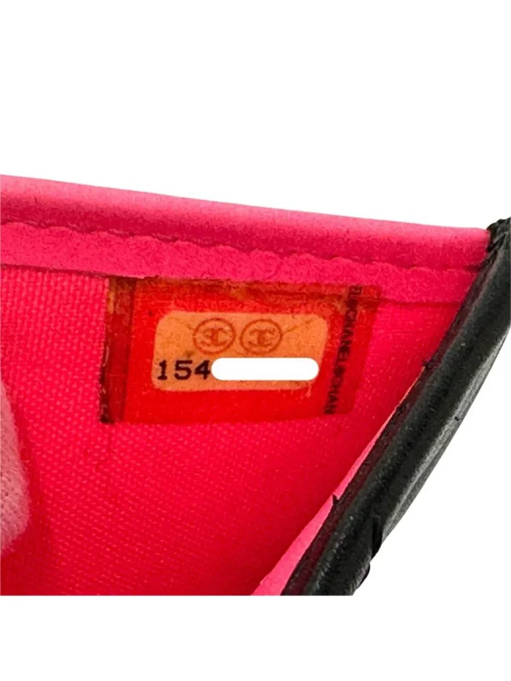 Chanel Wallet Black Pink Silver CC Logo